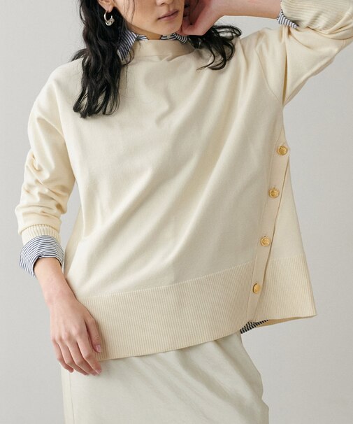 【LARUTA】サイド釦ボトルネックニット