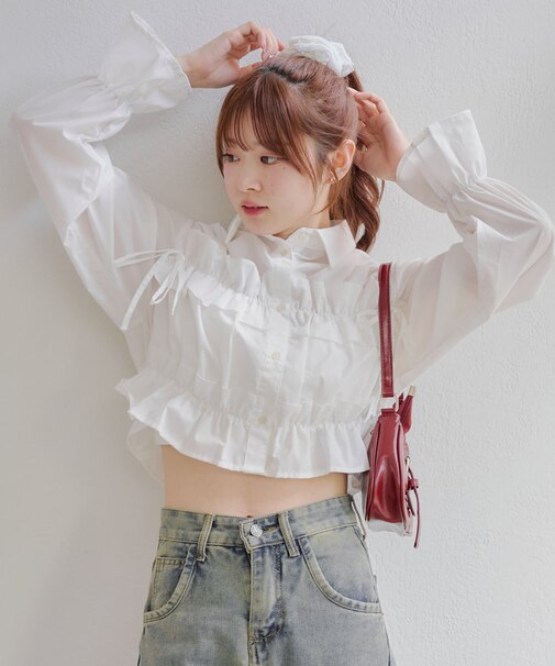 【RMAF】フリルリボンブラウス