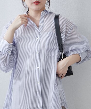 夏の定番アイテム!シアーストライプシャツ