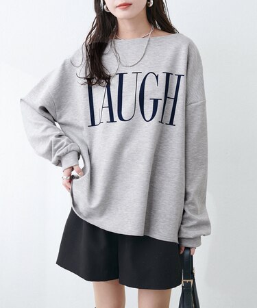 【natural couture】裏起毛ロゴ入りプルオーバー