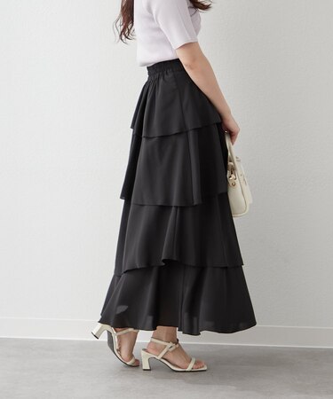 【春の新作】【OUTLET限定】アシメティアードスカート