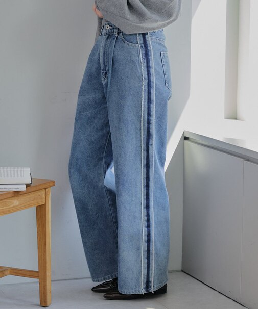 【RMAF】【フェアリーグランジ】デニムサイドライン+星パッチワークパンツ