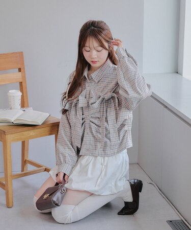 【RMAF】【カジュアルガーリー】Wリボンショートブラウス