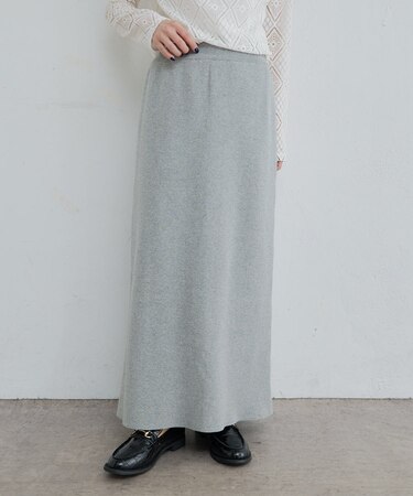 【PUAL CE CIN】【Du noir】ミラノリブニットナロースカート