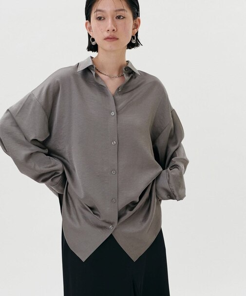 【LARUTA】とろみドルマンミドルシャツ