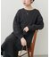 【natural couture】裾フレアケーブルニットワンピース