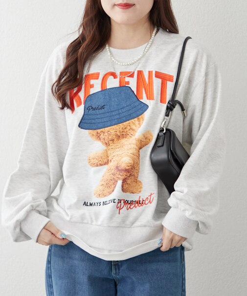 【春の新作】【OUTLET限定】デニムバケハくまトレーナー