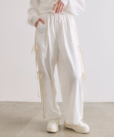 【OLIVE des OLIVE】ダブルリボンサイドラインパンツ