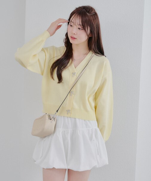 【春の新作】キラキラリボンカーディガン