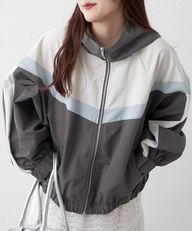 【春の新作】【OUTLET限定】配色切替マウンテンパーカー
