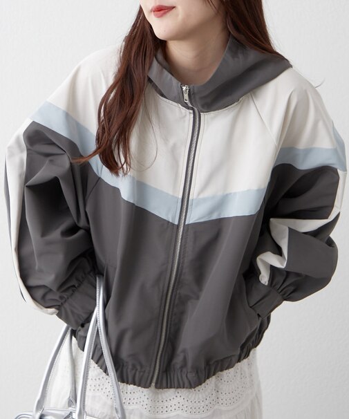 【春の新作】【OUTLET限定】配色切替マウンテンパーカー