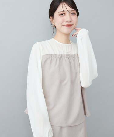【natural couture】キレイめブラウス+スカートセットアップ