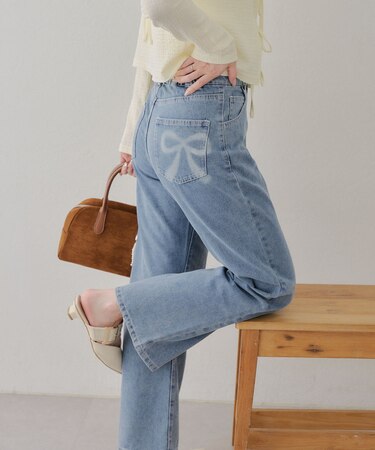 【RMAF】【MARCHES】バックリボンプリントパンツ