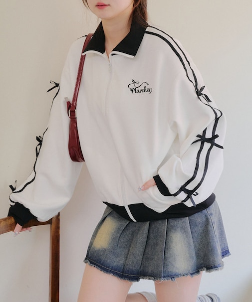 【春の新作】【MARCHES】ライン＆リボンジャージ