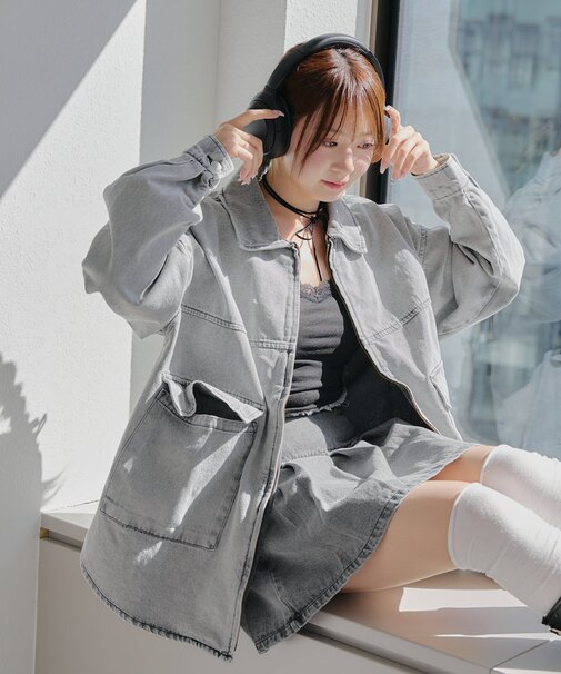 【春の始まりはデニムから！】【MARCHES】デニムＺＩＰブルゾン