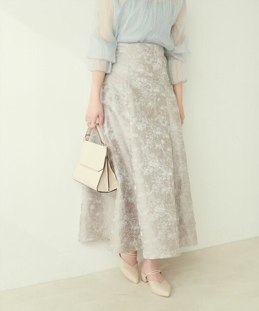 【natural couture】フラワージャガードスカート
