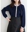 【natural couture】配色衿タックブラウス