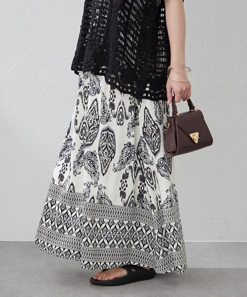 NAO】パネル柄ロングスカート｜ナイスクラップ/オリーブ・デ・オリーブ