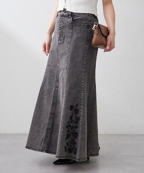 WEB先行予約】【この春マスト】刺繍デニムマーメイドスカート｜ナイ