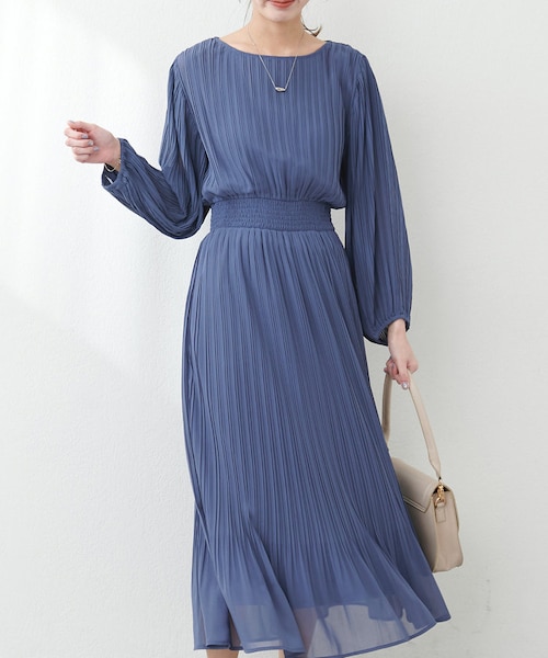 natural couture osono総プリーツレディワンピース L natural couture】＜osono＞総プリーツレディワンピース｜ナイ
