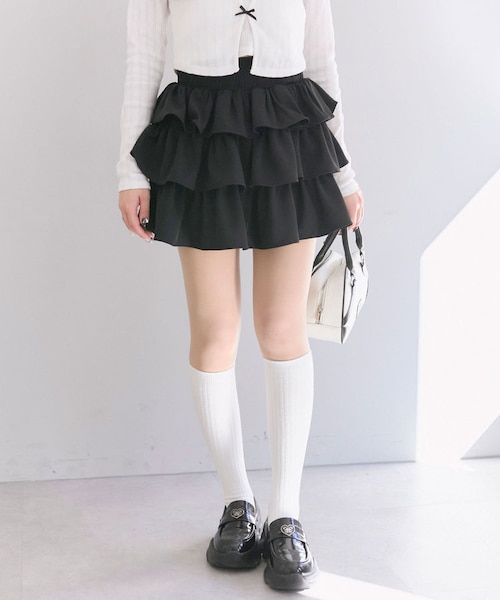 未使用タグ付き】ALCONQUINS フリルミニスカート オリーブ