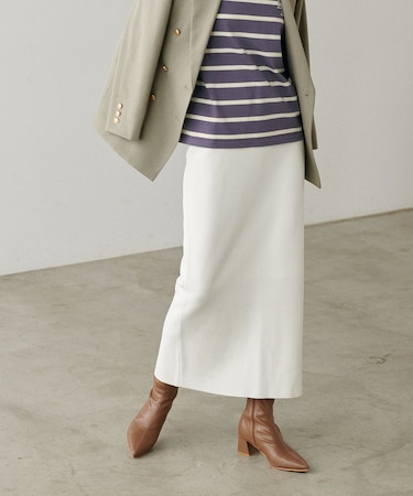 【LARUTA】シンプルIラインニットスカート