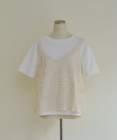 【2set item】【NAO】レースキャミ×Tシャツ