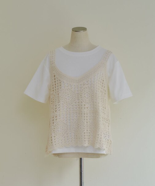【2set item】【NAO】レースキャミ×Tシャツ