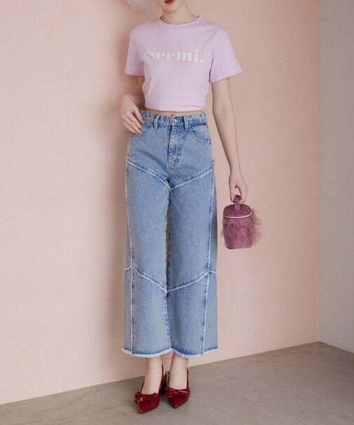 【Seemi.】ワイドデニムパンツ