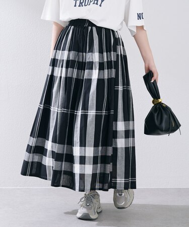 【NAO】ビッグチェックギャザースカート
