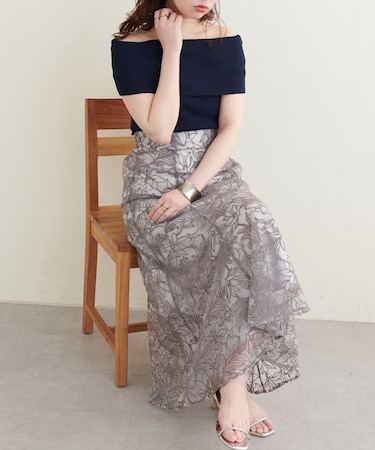 【natural couture】<osono>長さ変えれるチュール刺繍レ