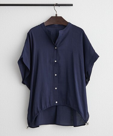 裾が絞れる！スキッパードルマンシャツ