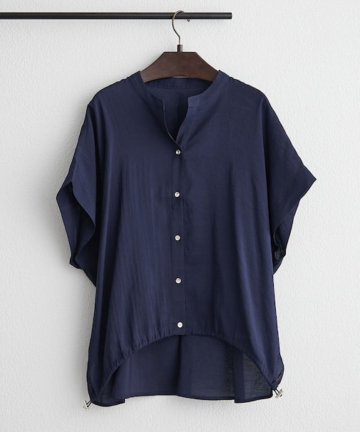 裾が絞れる！スキッパードルマンシャツ