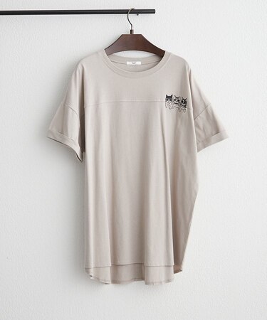 【NAO】アニマルプリント後ボタン半袖プルオーバー