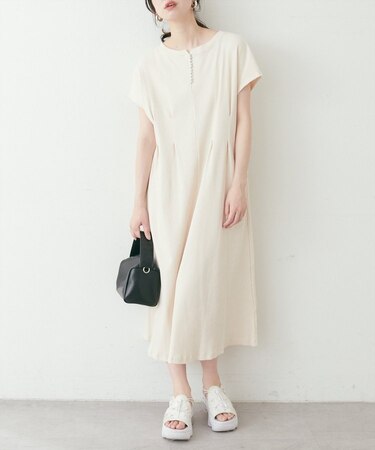 【natural couture】テレコリブジップあき２ＷＡＹワンピ