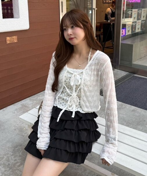【@re.__mi23セレクト】レースカーディガン+ホルターキャミSET