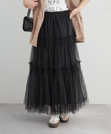 フロッキードットチュールSK