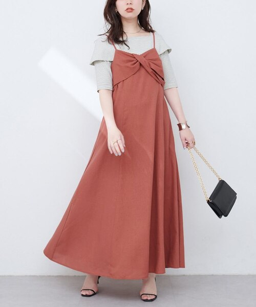 natural couture】osonoリネン混ねじりキャミワンピース｜ナイ