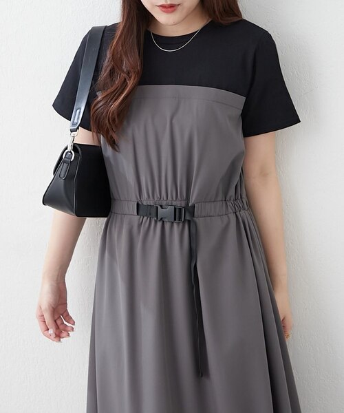 人気シリーズ】ベルト付ドッキングバルーンワンピ｜ナイスクラップ