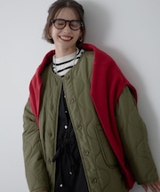 【人気デザイン】配色キルティングブルゾン