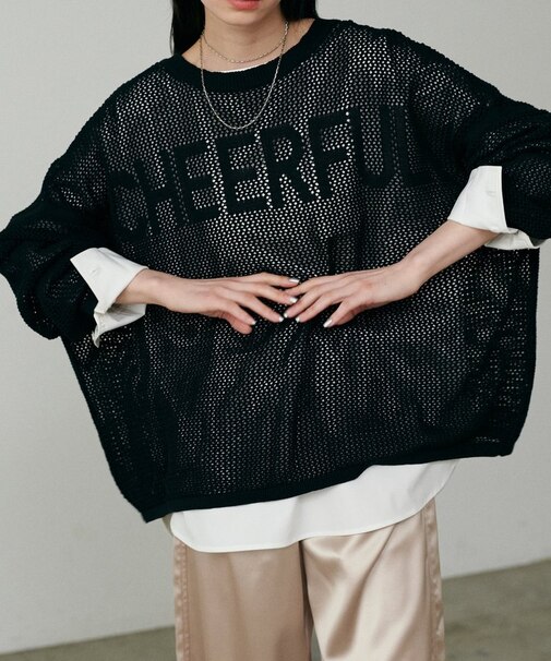 【LARUTA】ロゴメッシュニットプルオーバー