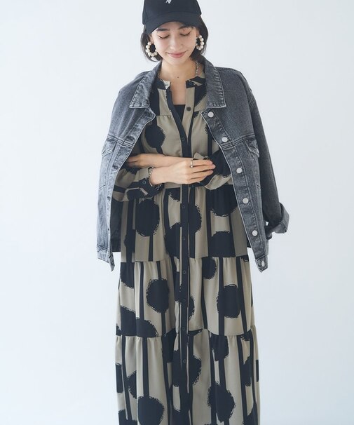 【NAO】【新柄登場！】アソート柄ティアードワンピース