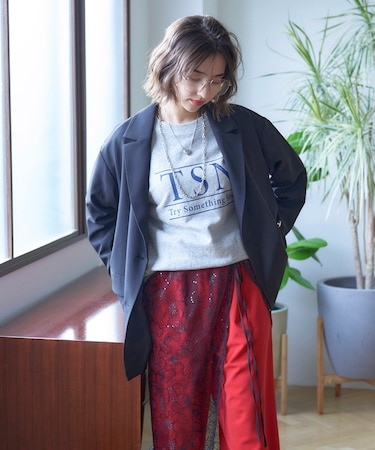 【nane】ヴィンテージ加工スエットプルオーバー
