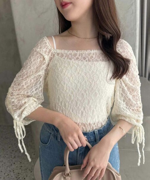 【one after another】袖ドロストトップス