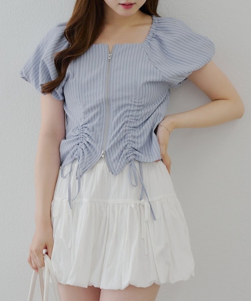 【タグ付き新品】ジップドロストブラウス WZIPドロストブラウス｜ナイスクラップ/オリーブ・デ・オリーブ