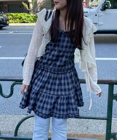 トレンドitem【RMAF】チェックティアードキャミチュニック