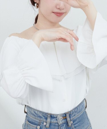 【natural couture】マルチWAYフリル衿ブラウス