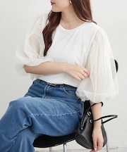 【RMAF】袖チュールTシャツ