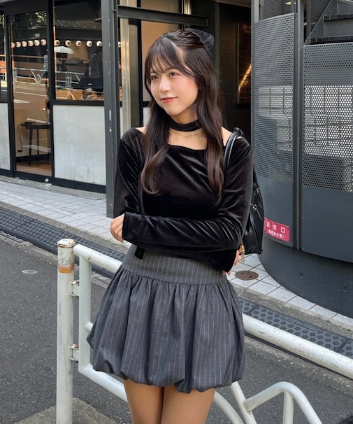 【ゆず@reve.perle_セレクト】ベロア＆ニットソーの2素材！
