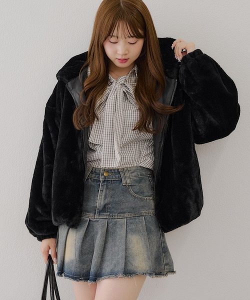 ファーボリュームフードパーカー｜ナイスクラップ/オリーブ・デ